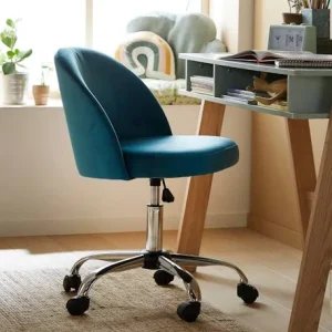 grossiste en ligne Chaise De Bureau à Roulettes Enfant En Velours Bleu/vert – Vertbaudet 9