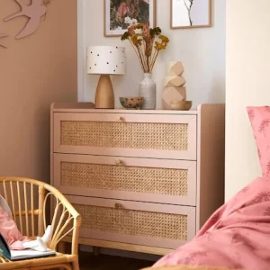 soldes pas cher Commode En Cannage LIGNE POÉSIE Rose – Vertbaudet 12