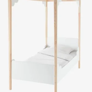 Lit à Baldaquin Enfant LIGNE ROMANCE Blanc / Bois – Vertbaudet outlet soldes 14